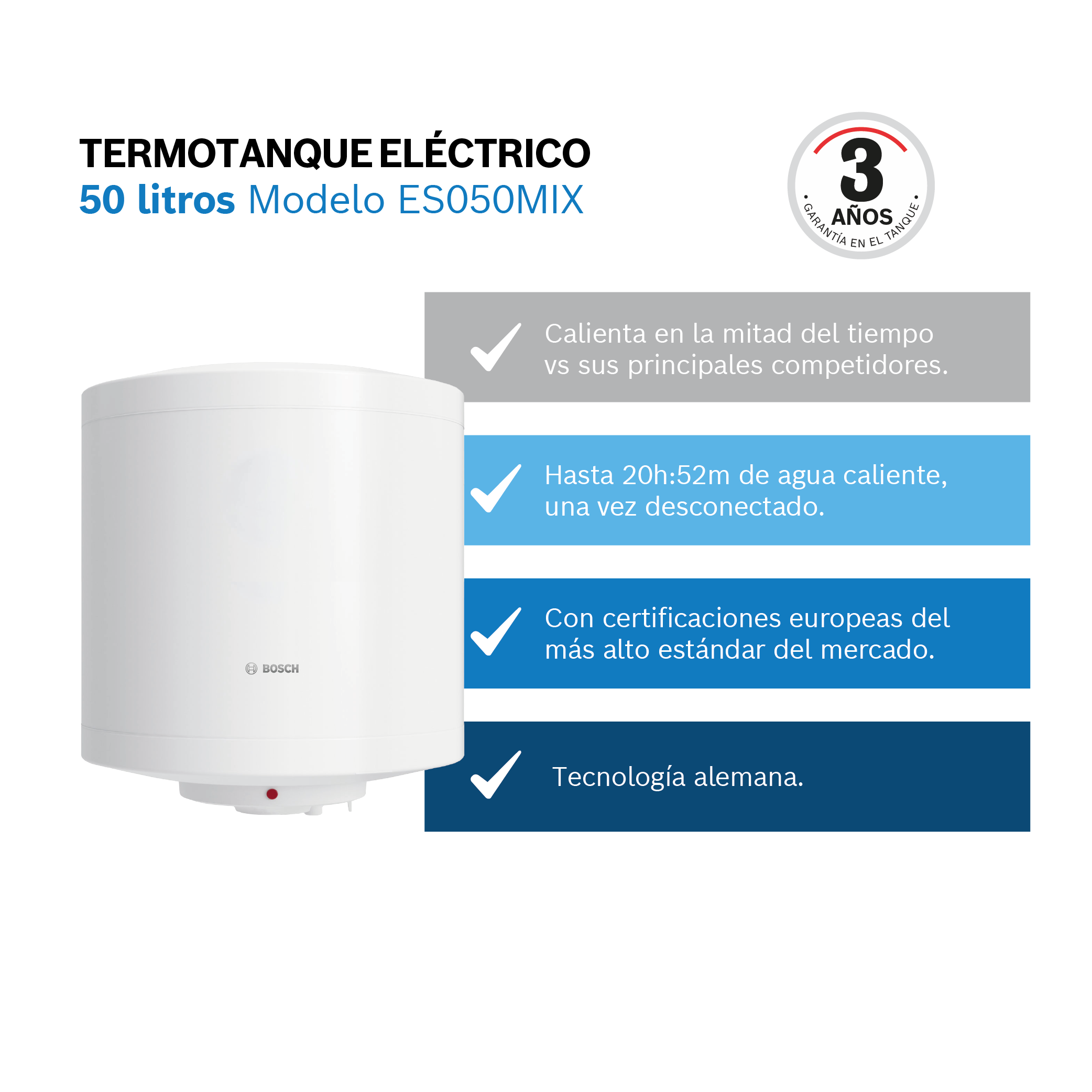 Termotanque eléctrico Bosch ES050MIX 50 lts